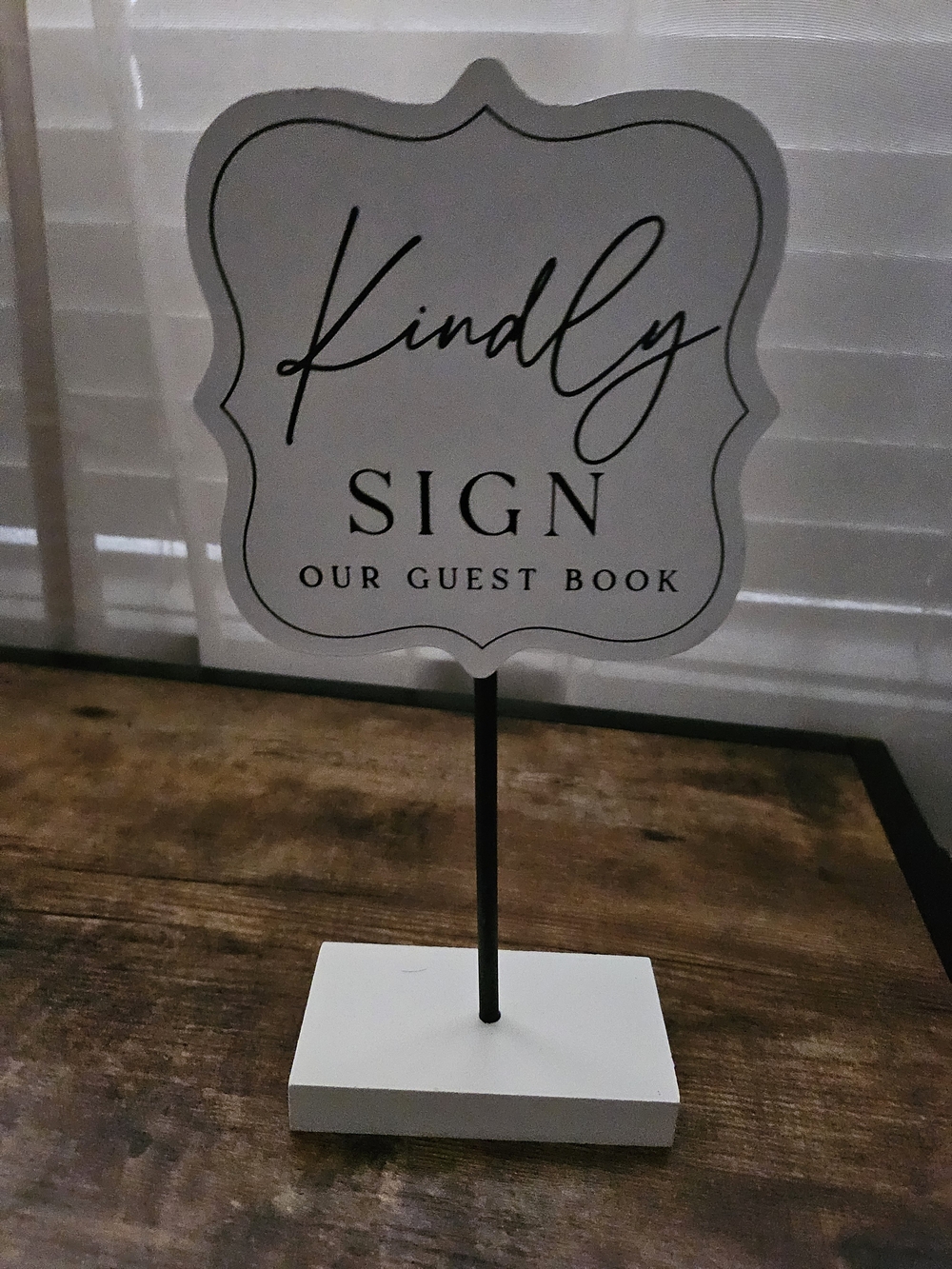 Gray 'Kindly Sign Our Guest Book' Tabletop Sign - Home Party Decorations